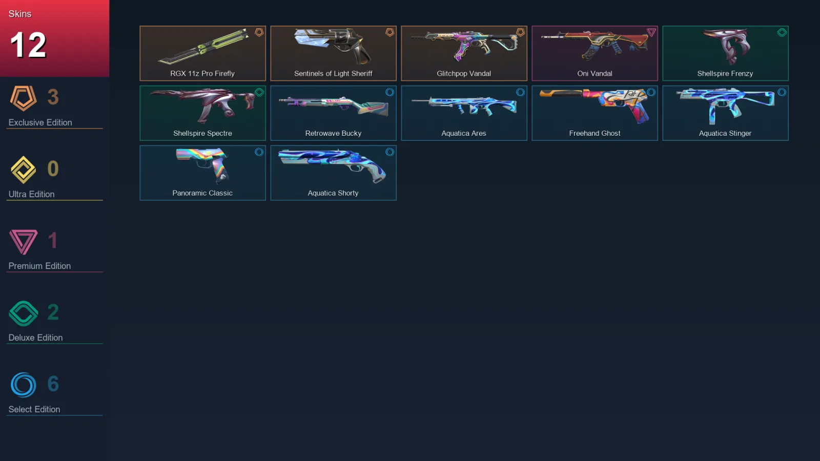 EU | Lv25 | Unranked | 12 Skin | 11 Agent | 15 Buddy