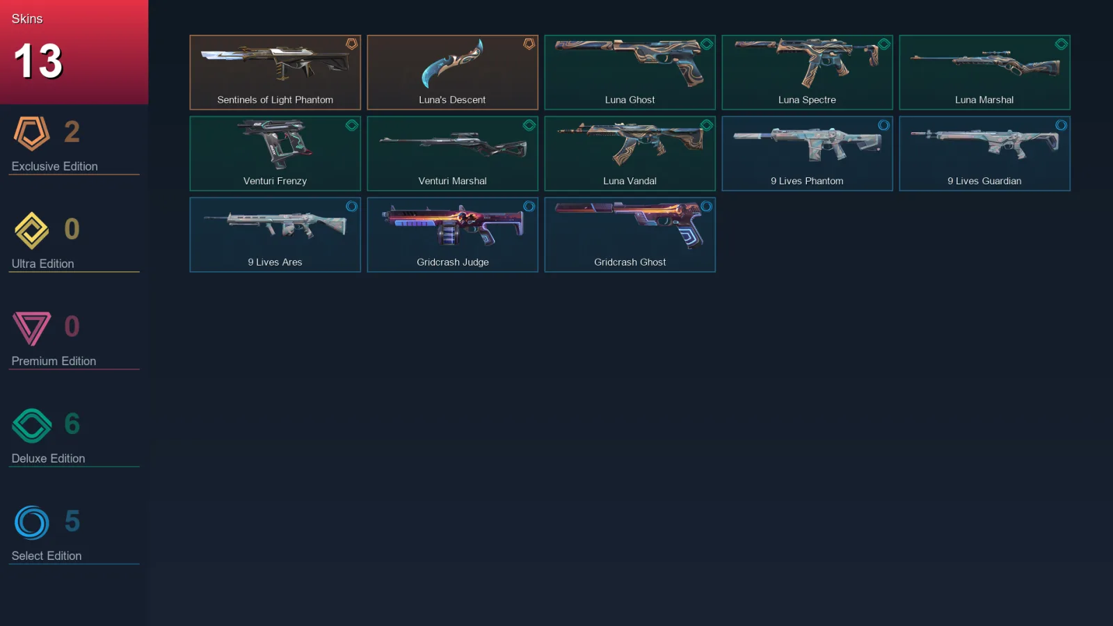 EU | Lv30 | Unranked | 13 Skin | 8 Agent | 16 Buddy