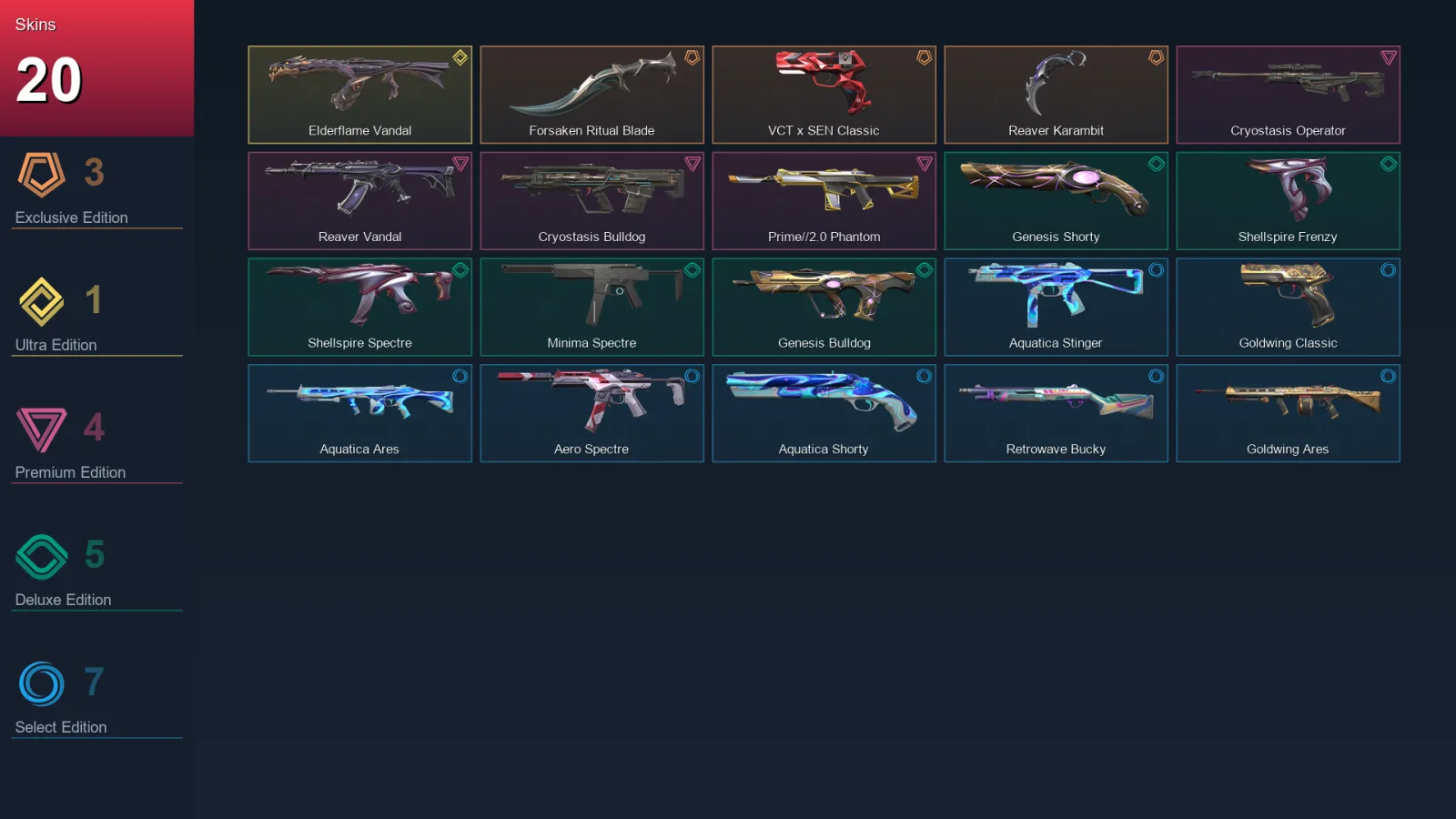 BR | Lv36 | Unranked | 20 Skin | 17 Agent | 27 Buddy