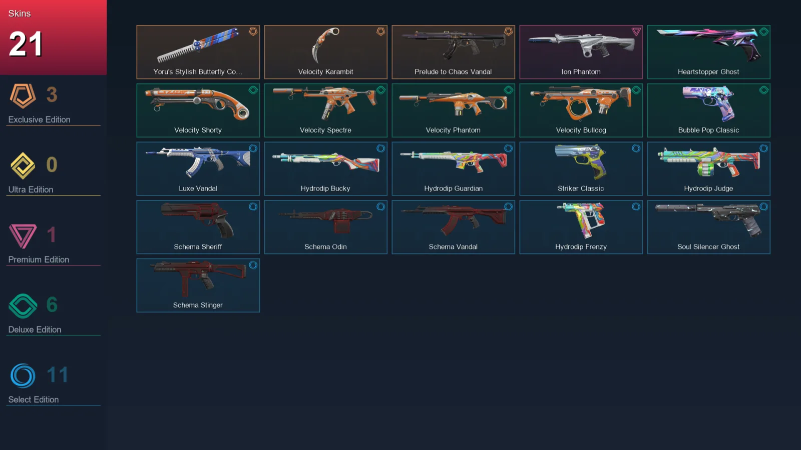 EU | Lv111 | Unranked | 21 Skin | 27 Agent | 55 Buddy — Valorant account