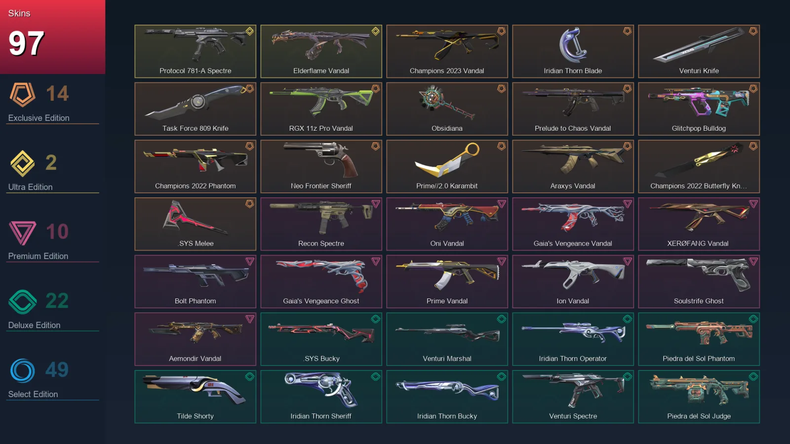 EU | Lv265 | Unranked | 97 Skin | 28 Agent | 152 Buddy — Valorant account