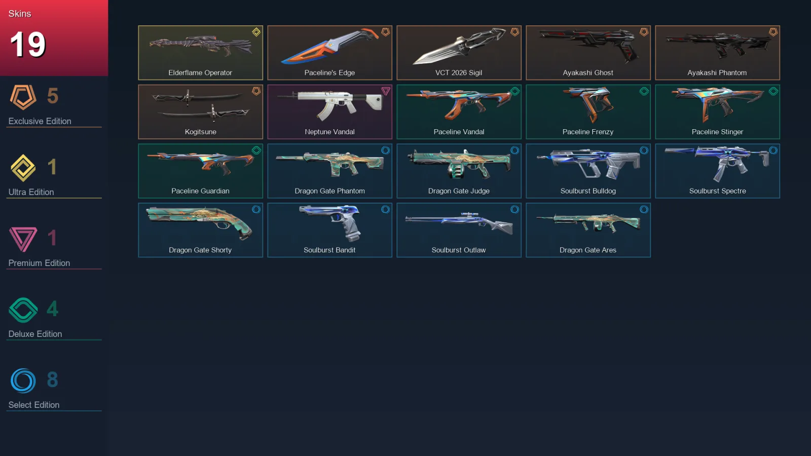 EU | Lv36 | Gold I | 19 Skin | 11 Agent | 17 Buddy