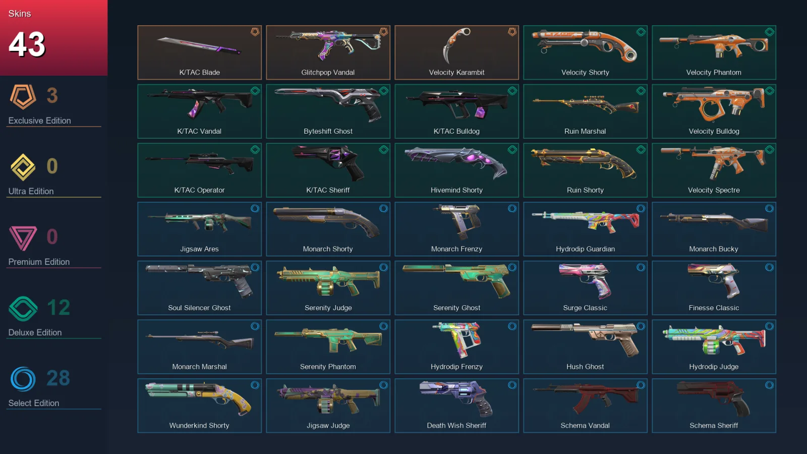 LA | Lv166 | Unranked | 43 Skin | 23 Agent | 67 Buddy — Valorant account