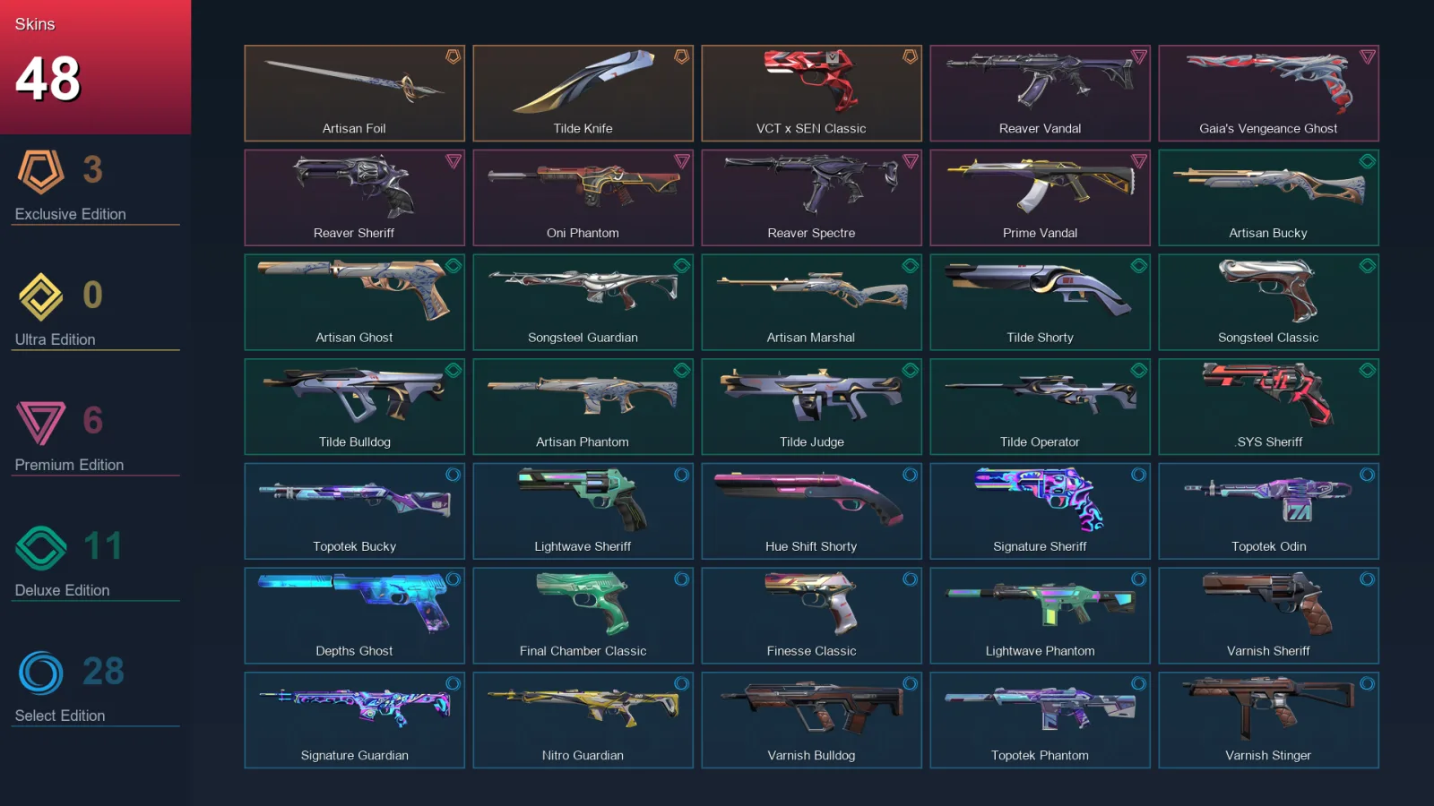 AP | Lv77 | Unranked | 48 Skin | 22 Agent | 63 Buddy