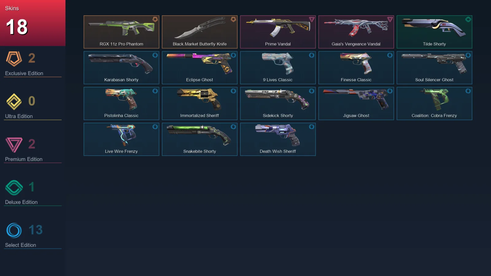 EU | Lv181 | Unranked | 18 Skin | 23 Agent | 62 Buddy — Valorant account