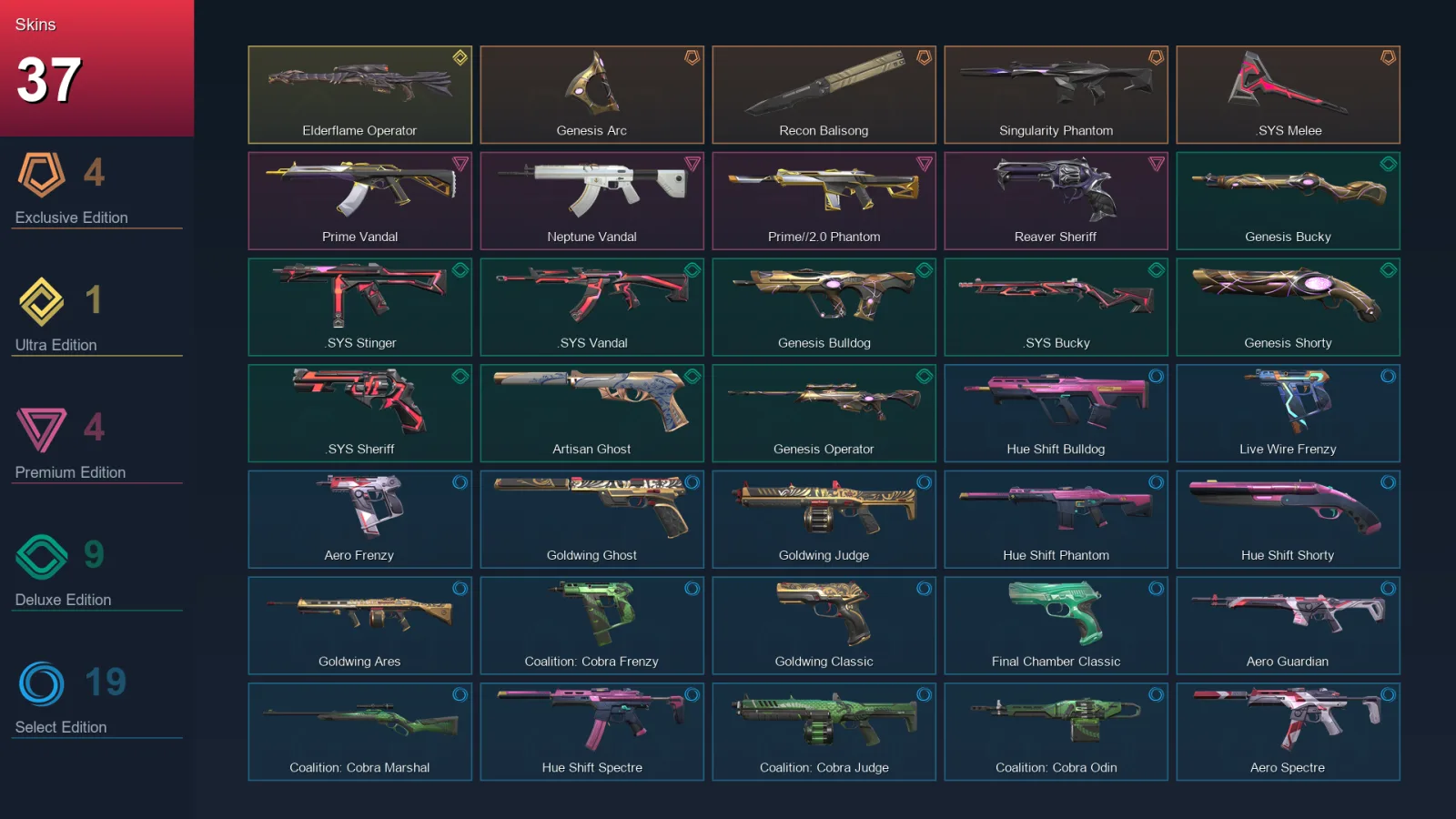 EU | Lv142 | Unranked | 37 Skin | 25 Agent | 80 Buddy — Valorant account