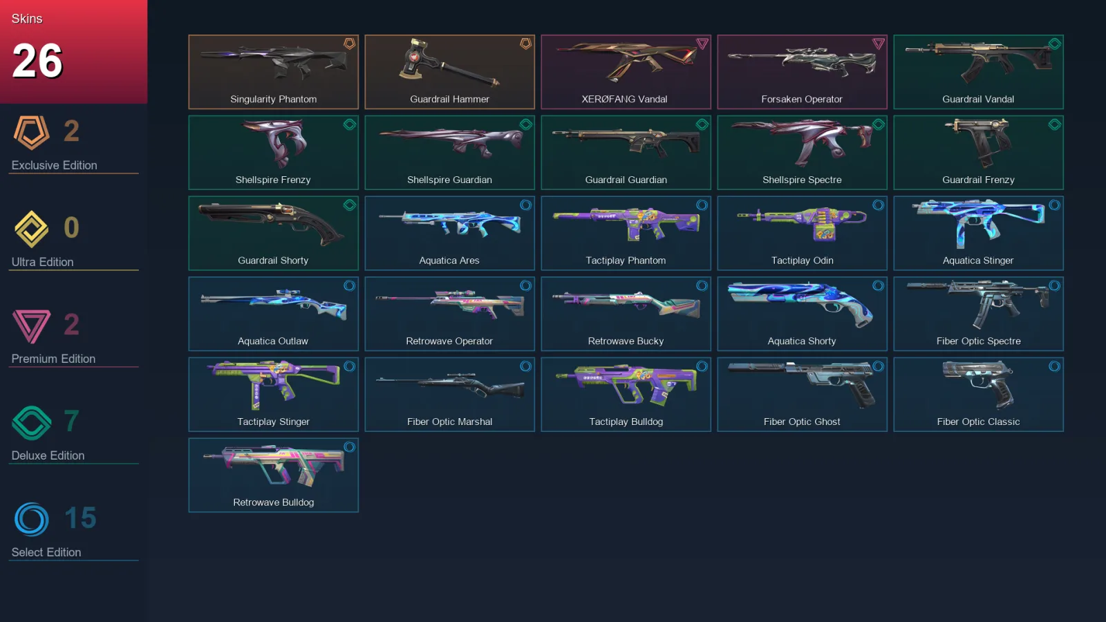 EU | Lv41 | Unranked | 26 Skin | 14 Agent | 25 Buddy