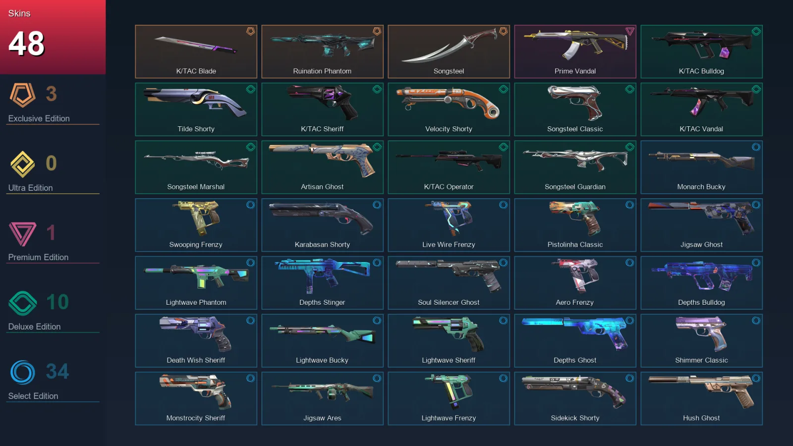 AP | Lv238 | Unranked | 48 Skin | 24 Agent | 97 Buddy