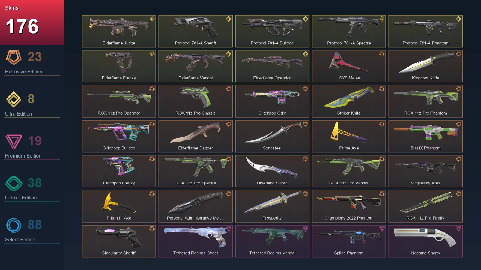 NA | Lv125 | Unranked | 176 Skin | 24 Agent | 142 Buddy — Valorant account