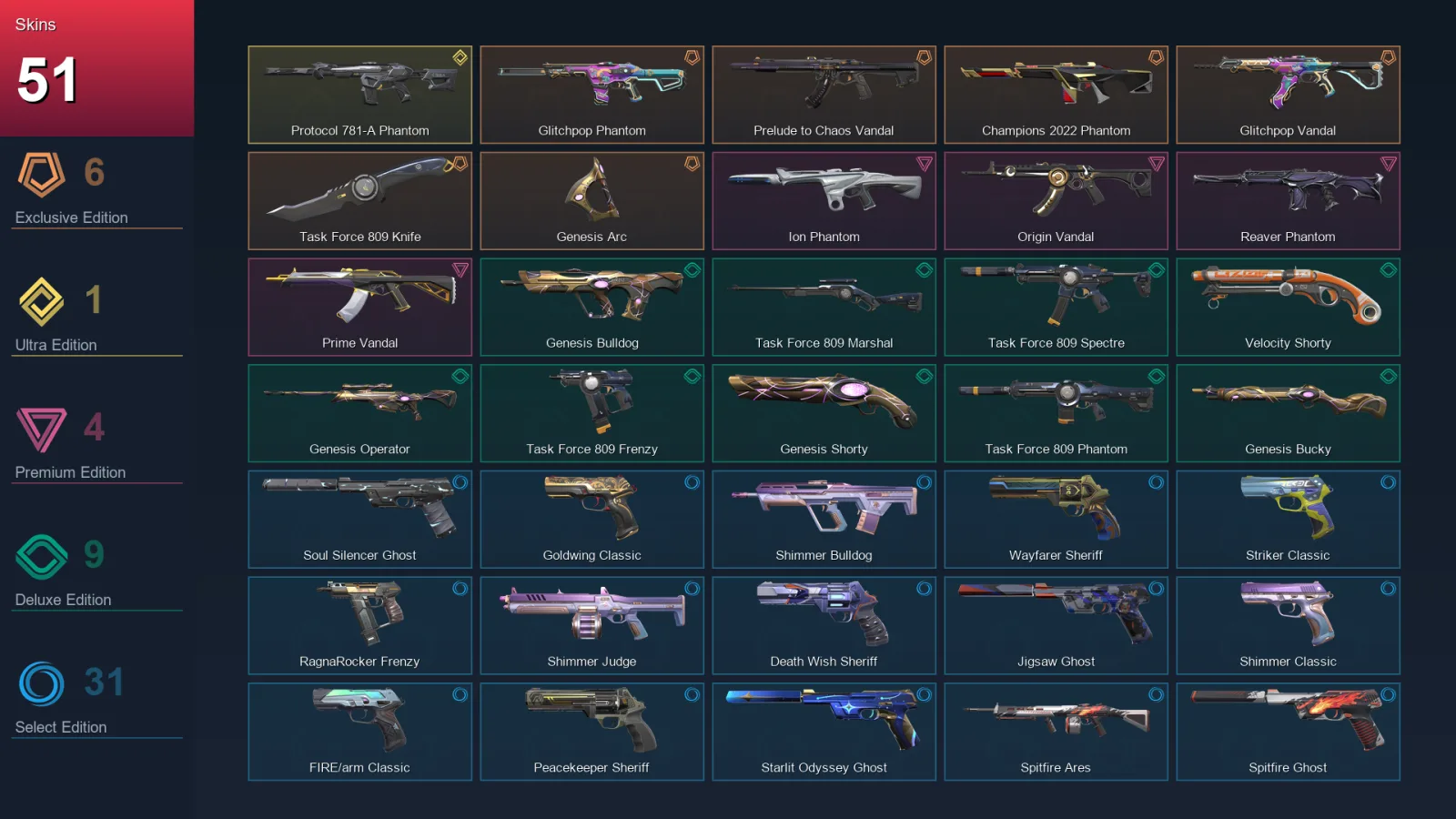 AP | Lv263 | Unranked | 51 Skin | 26 Agent | 106 Buddy — Valorant account