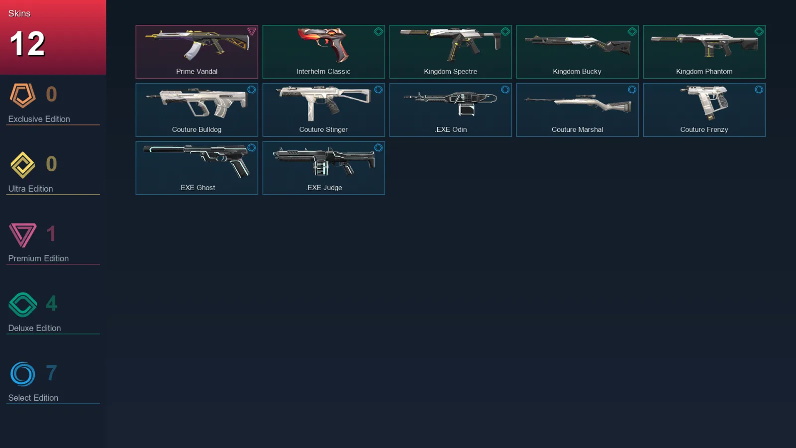 AP | Lv52 | Unranked | 12 Skin | 22 Agent | 35 Buddy
