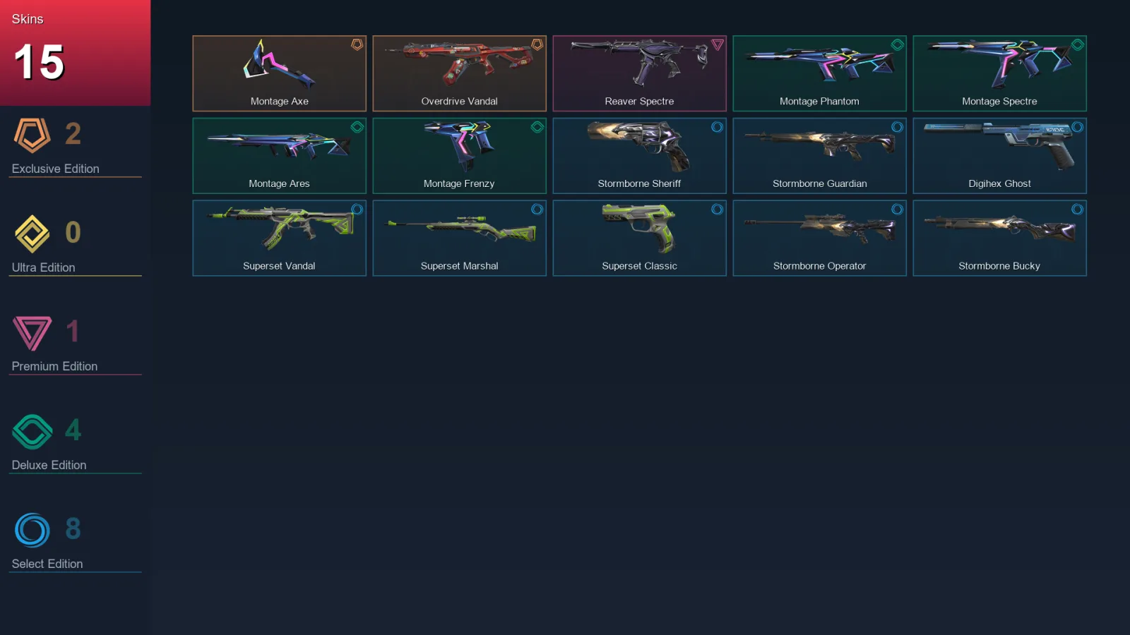 EU | Lv65 | Unranked | 15 Skin | 22 Agent | 24 Buddy