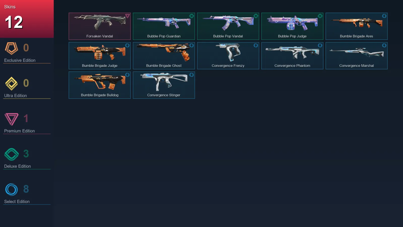 LA | Lv22 | Unranked | 12 Skin | 9 Agent | 11 Buddy