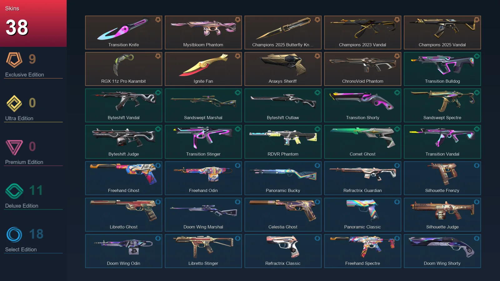 EU | Lv120 | Unranked | 38 Skin | 27 Agent | 49 Buddy