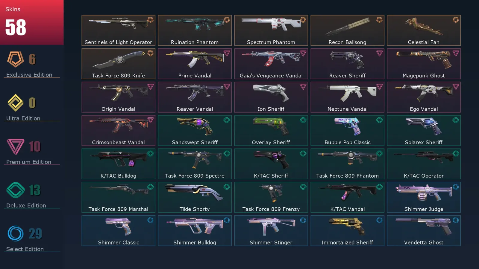 [Valorant] | EU | Level 334 | 28 Agents | 58 Skins — Valorant account