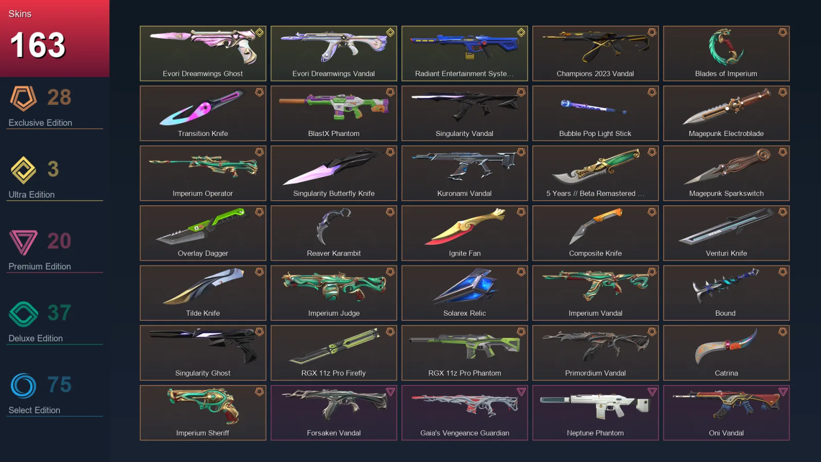 NA | Lv254 | Unranked | 163 Skin | 29 Agent | 132 Buddy — Valorant account