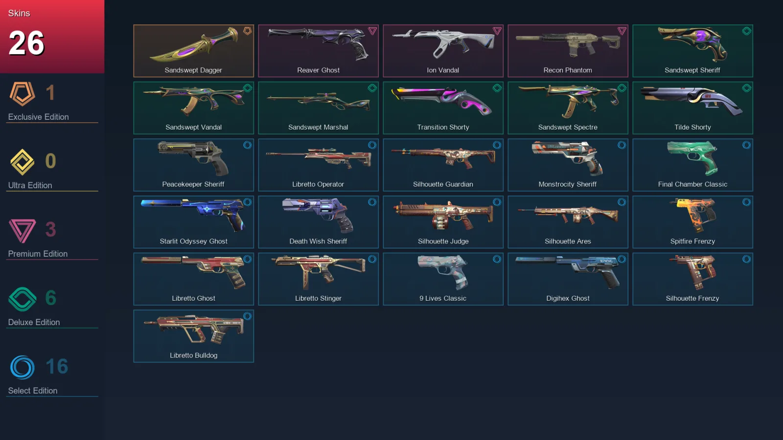 AP | Lv152 | Unranked | 26 Skin | 19 Agent | 53 Buddy