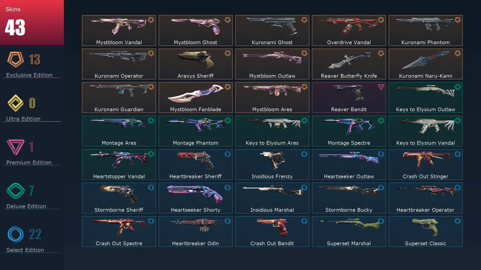 [Valorant] | EU | Level 39 | 13 Agents | 43 Skins — Valorant account