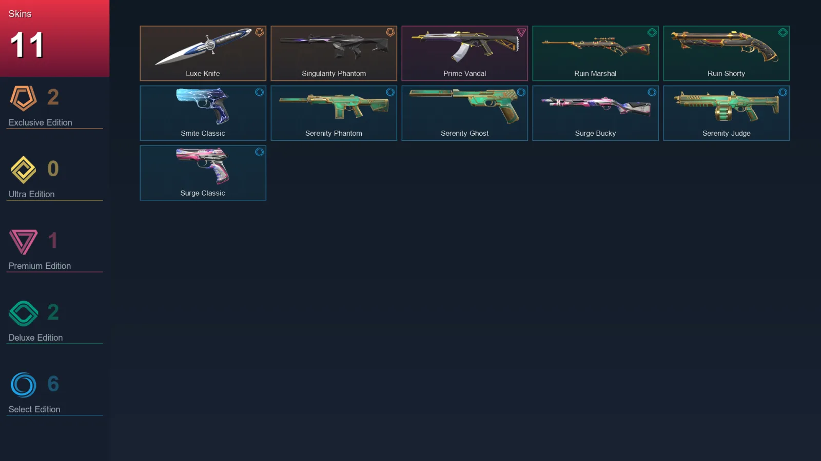 NA | Lv13 | Unranked | 11 Skin | 12 Agent | 13 Buddy