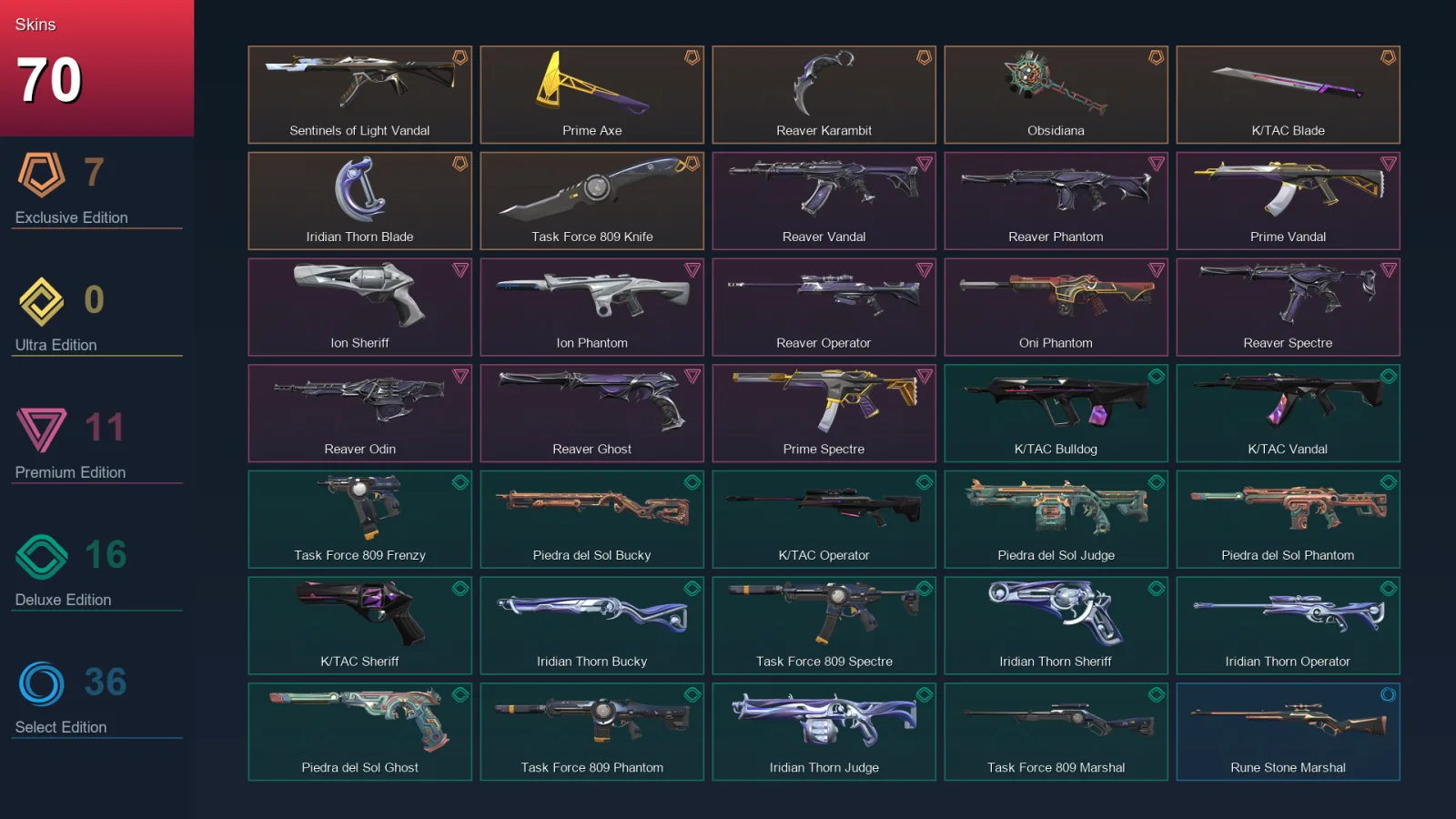NA | Lv165 | Unranked | 70 Skin | 25 Agent | 98 Buddy