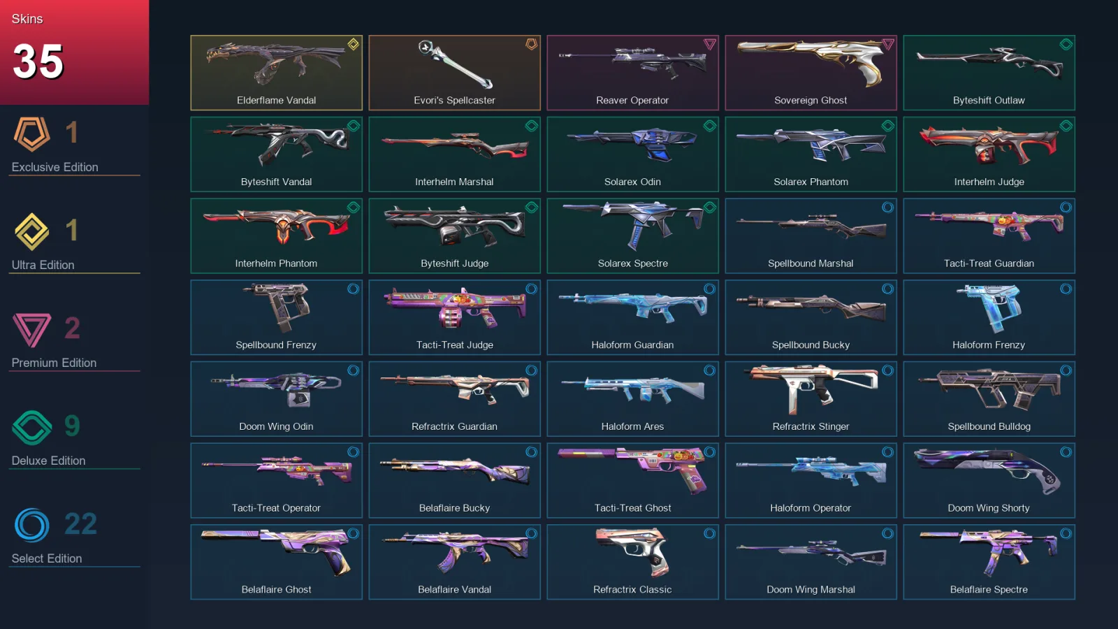 EU | Lv43 | Unranked | 35 Skin | 14 Agent | 29 Buddy