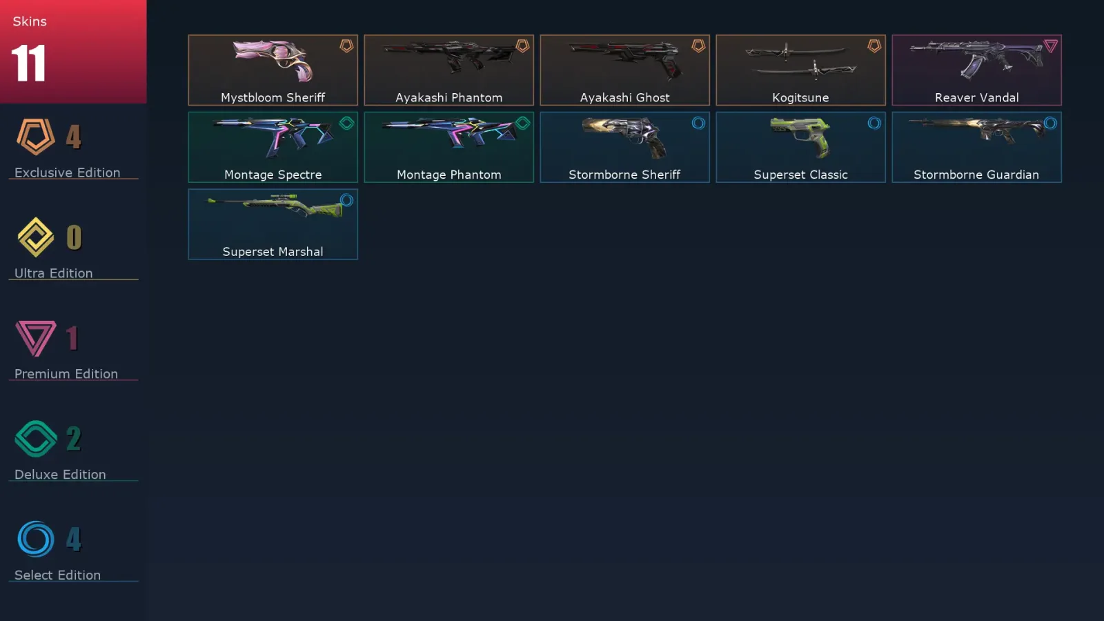 [Valorant] | EU | Level 28 | 10 Agents | 11 Skins