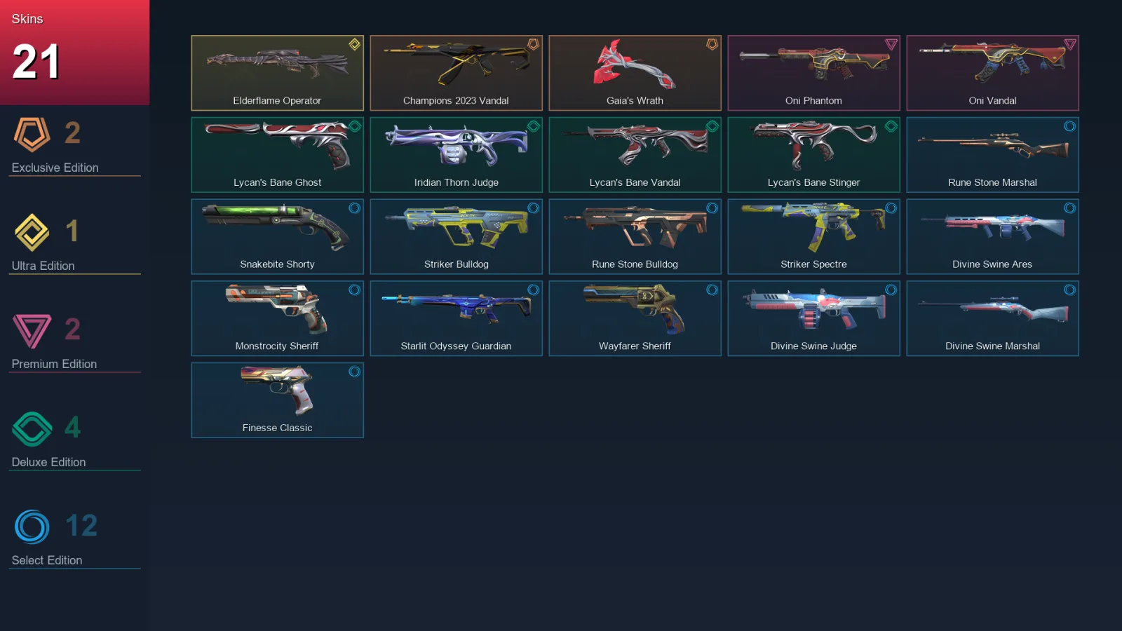 AP | Lv163 | Unranked | 21 Skin | 24 Agent | 64 Buddy