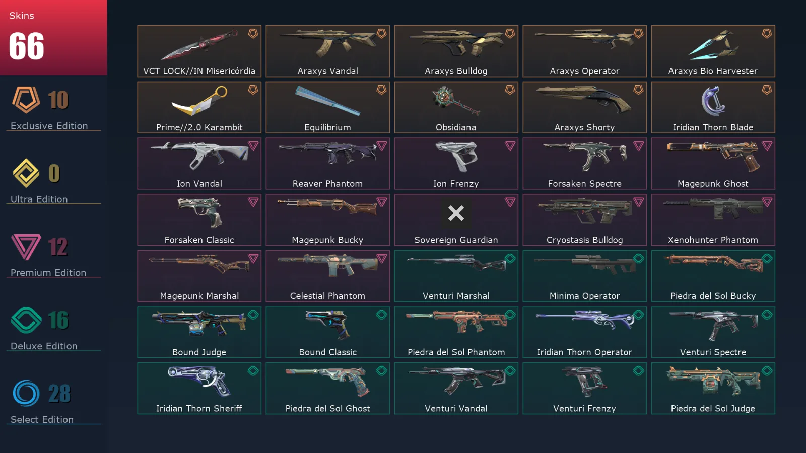 [Valorant] | EU | Level 81 | 23 Agents | 66 Skins