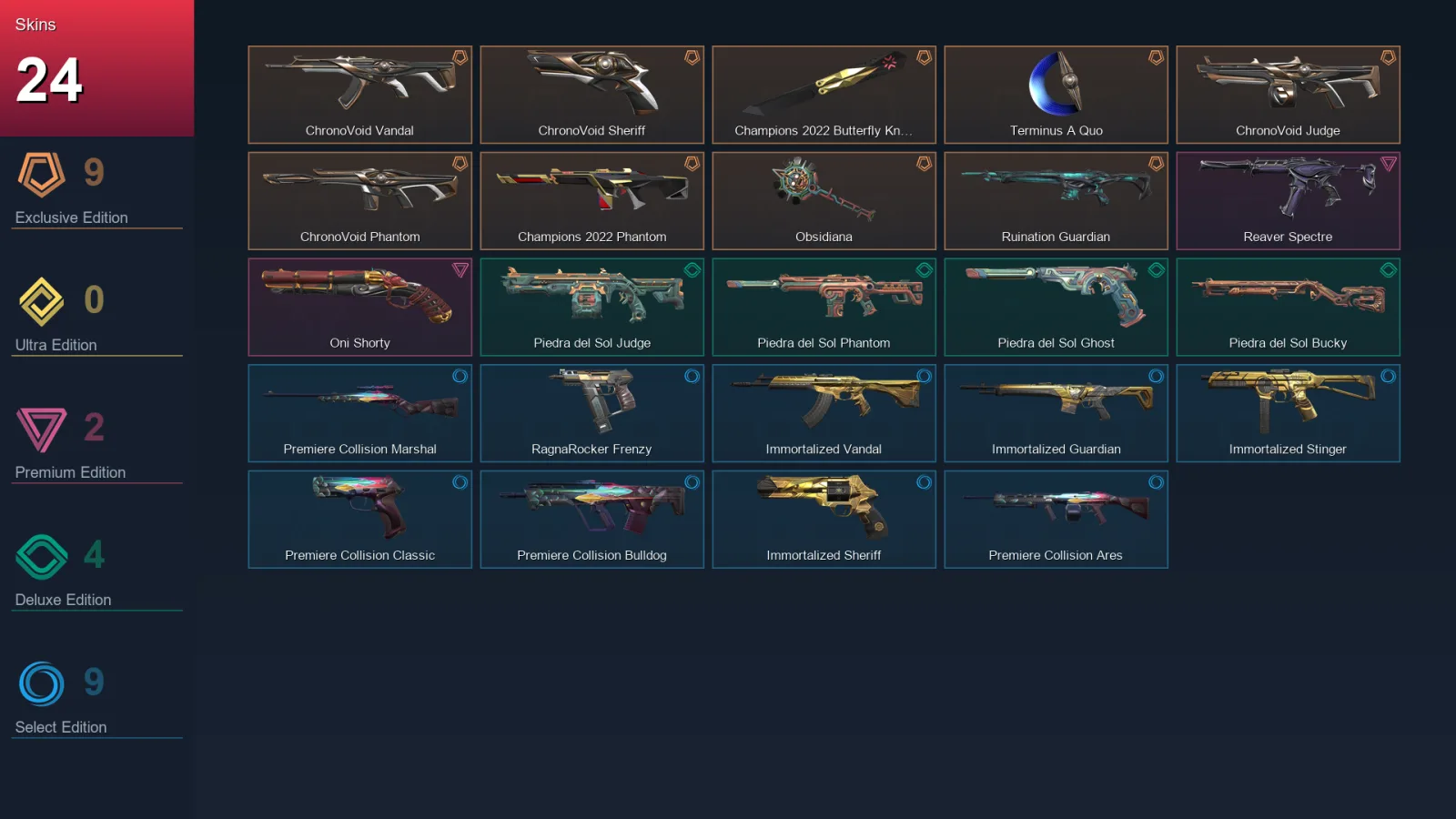 AP | Lv89 | Unranked | 24 Skin | 20 Agent | 38 Buddy