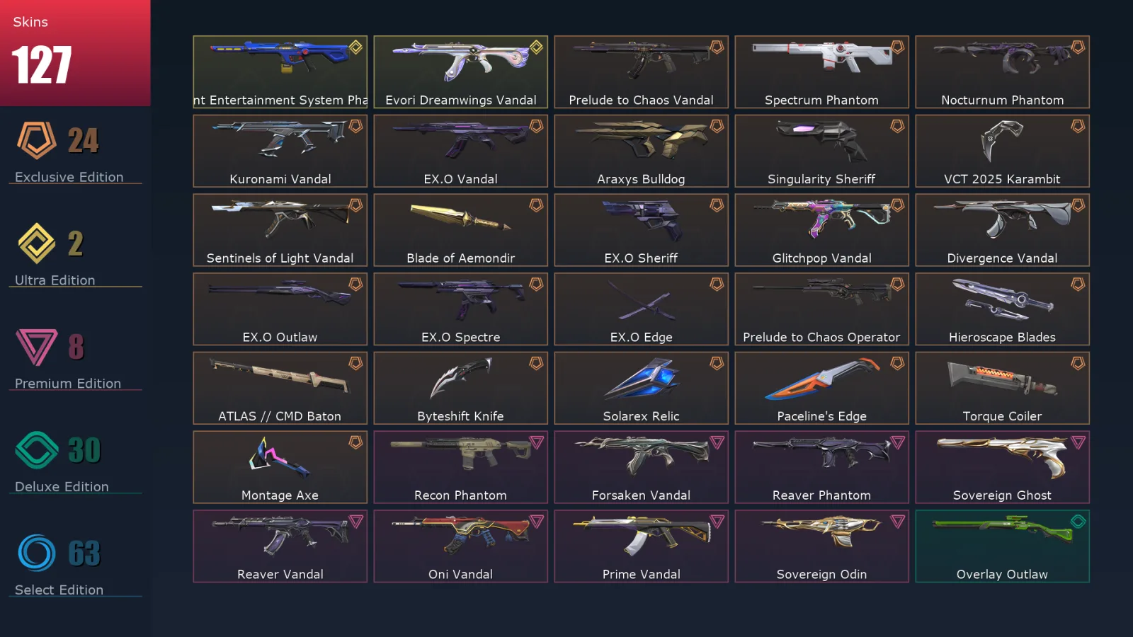 [Valorant] | EU | Level 233 | 29 Agents | 127 Skins — Valorant account