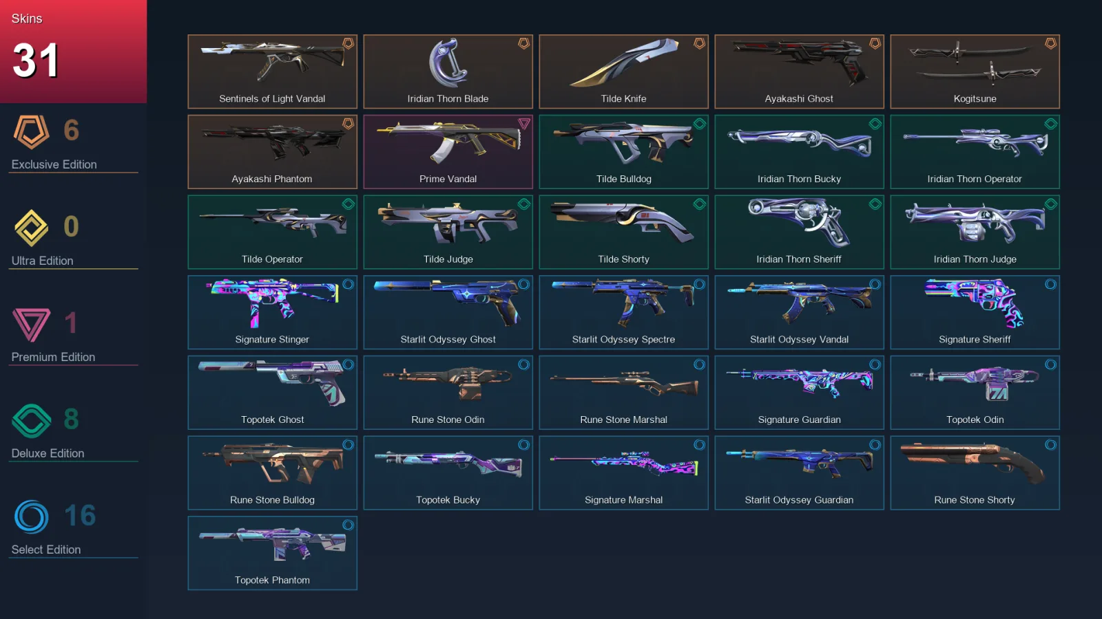 EU | Lv70 | Unranked | 31 Skin | 24 Agent | 35 Buddy — Valorant account