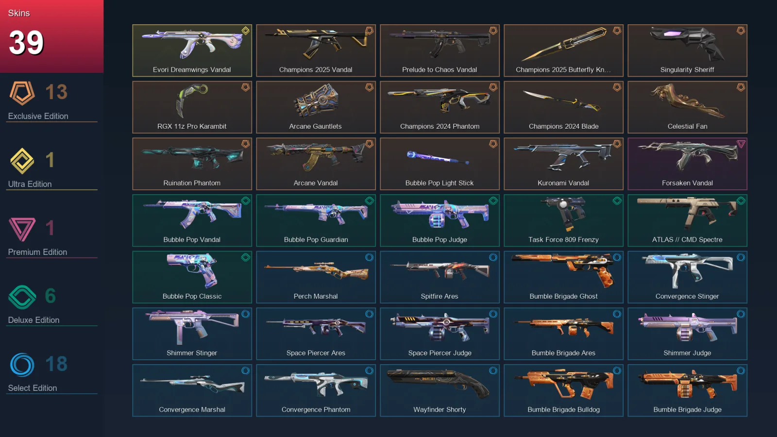 BR | Lv57 | Unranked | 39 Skin | 18 Agent | 66 Buddy