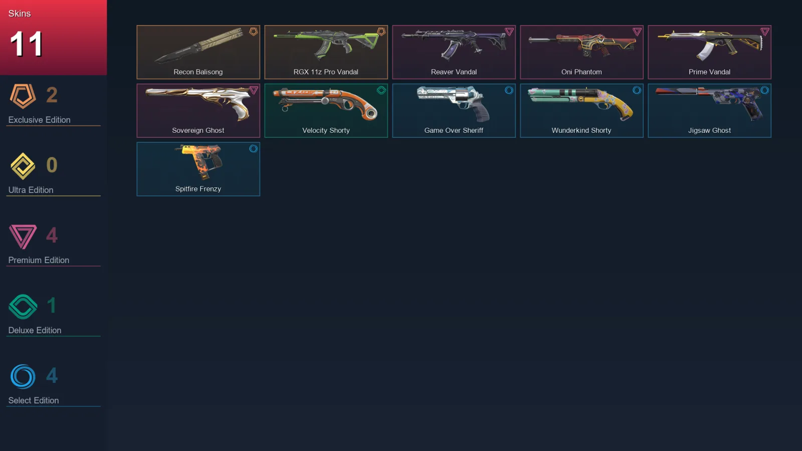 AP | Lv122 | Unranked | 11 Skin | 19 Agent | 43 Buddy