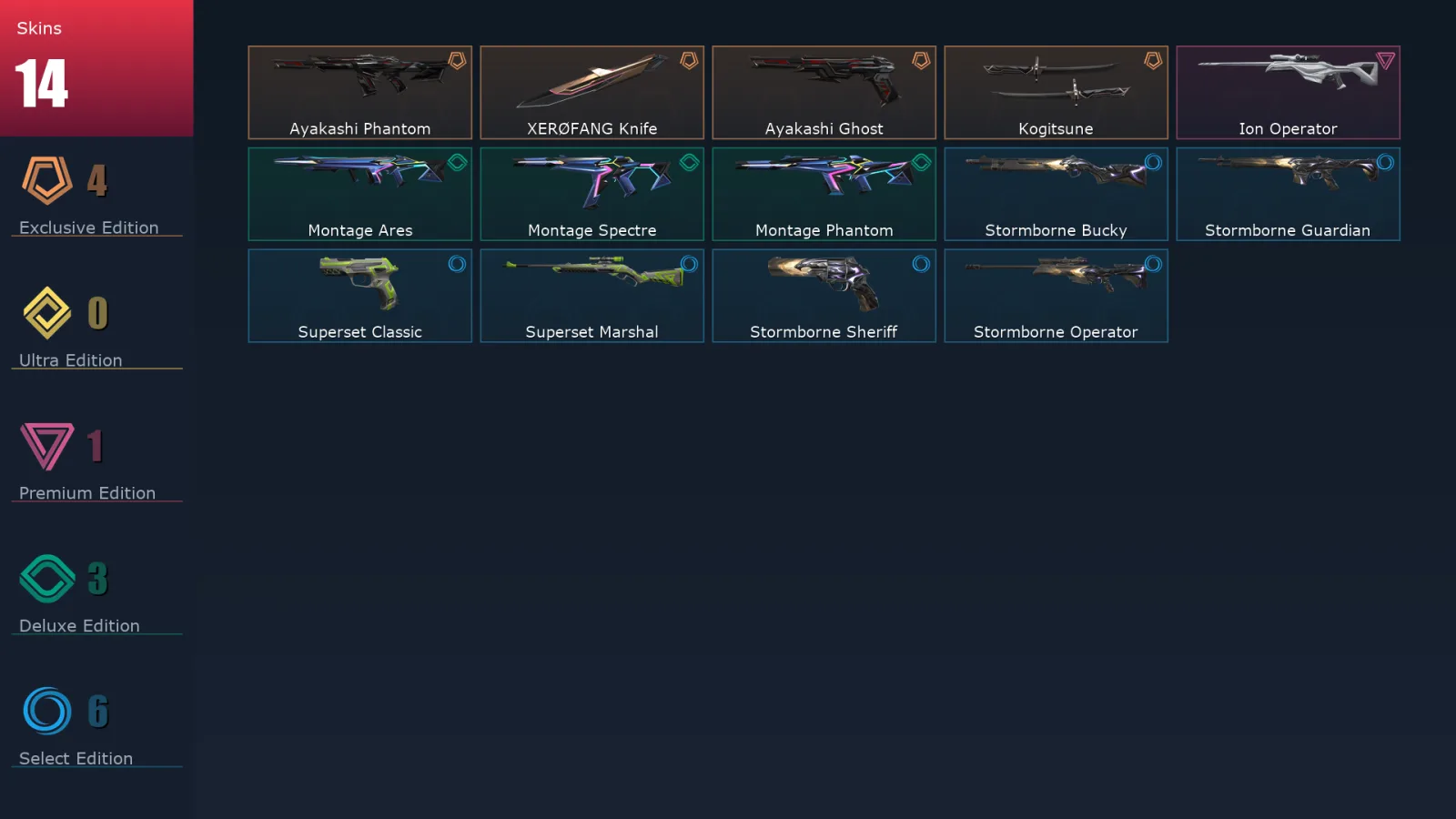 [Valorant] | EU | Level 28 | 8 Agents | 14 Skins