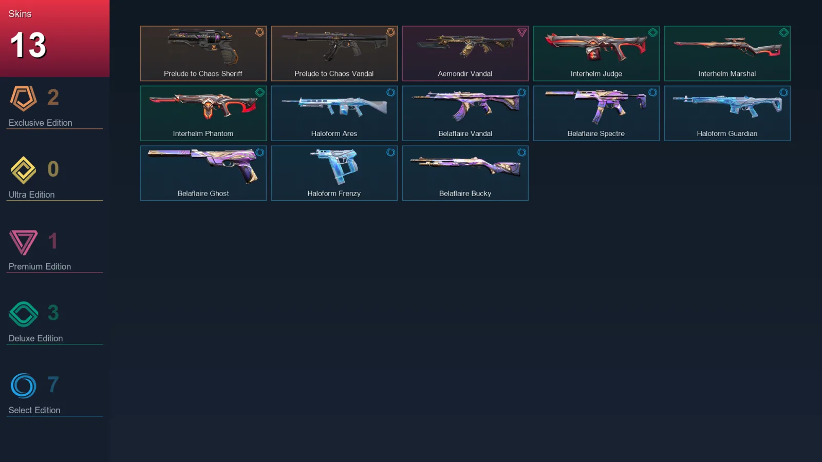 EU | Lv44 | Unranked | 13 Skin | 12 Agent | 24 Buddy