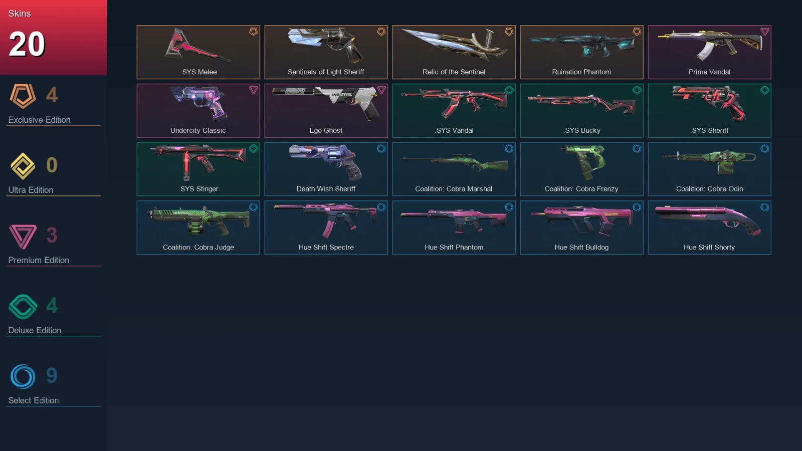 NA | Lv41 | Unranked | 20 Skin | 10 Agent | 19 Buddy
