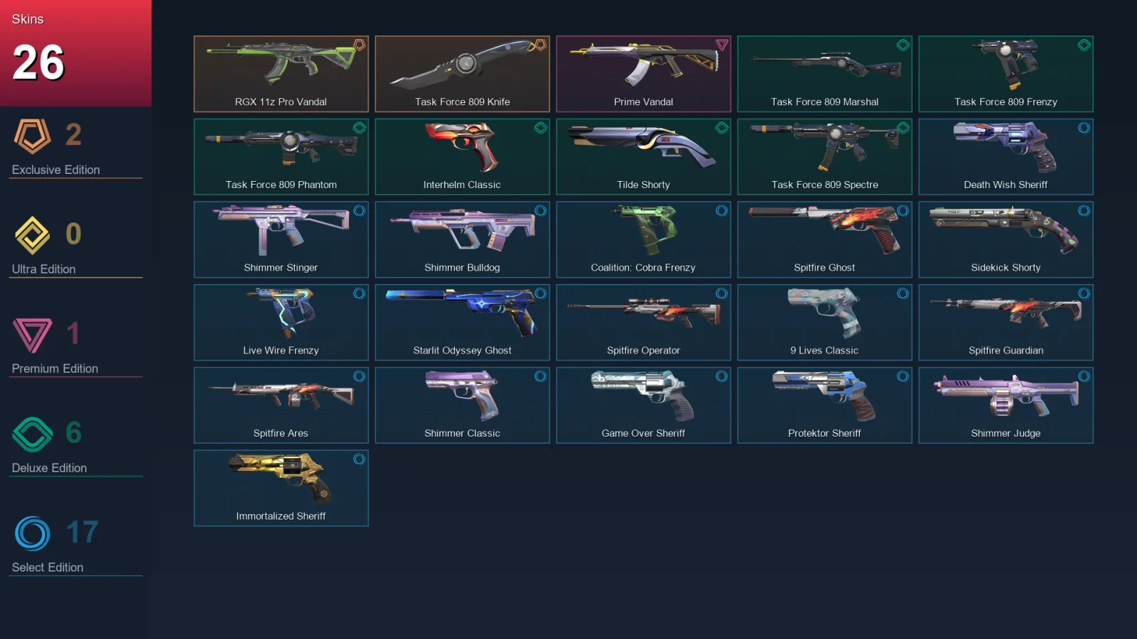 EU | Lv162 | Unranked | 26 Skin | 27 Agent | 70 Buddy