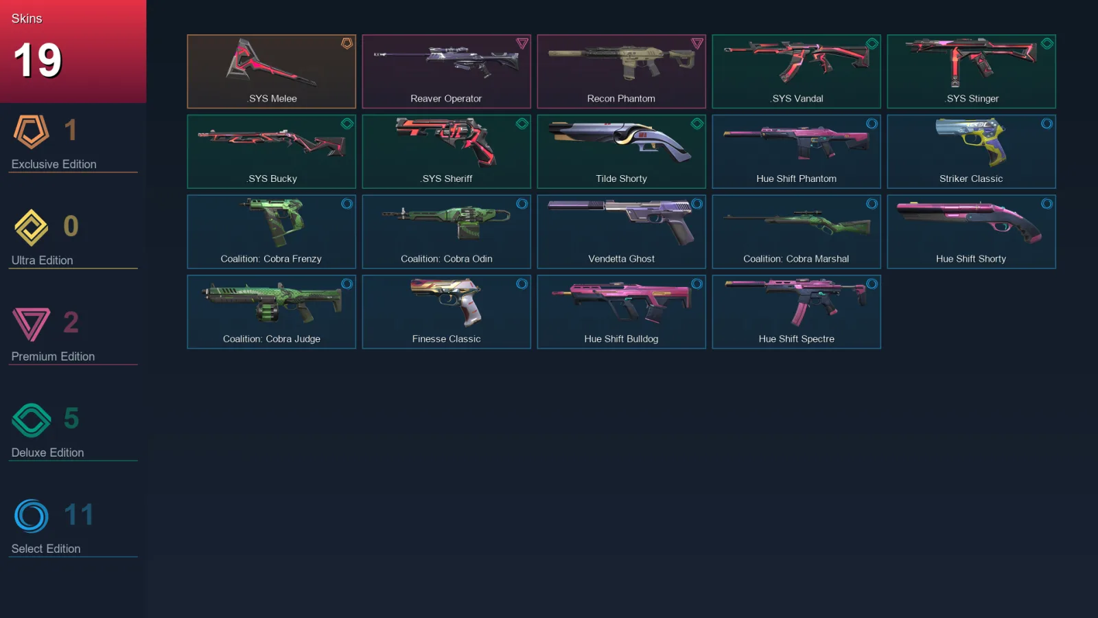 LA | Lv80 | Unranked | 19 Skin | 20 Agent | 34 Buddy