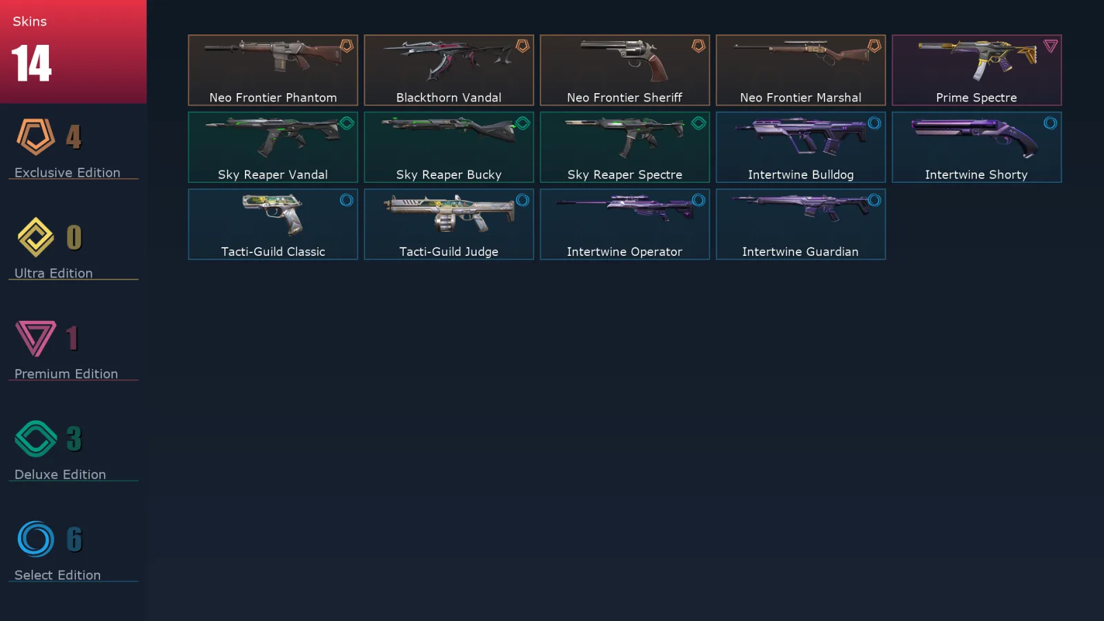 [Valorant] | EU | Level 14 | 7 Agents | 16 Skins