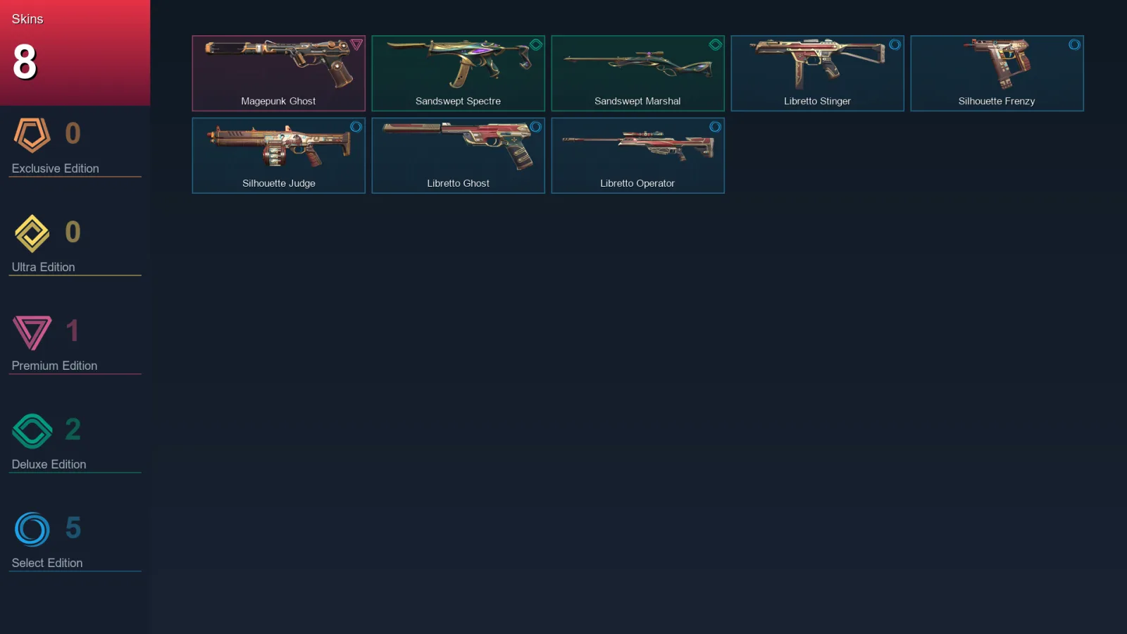 EU | Lv24 | Unranked | 8 Skin | 9 Agent | 8 Buddy