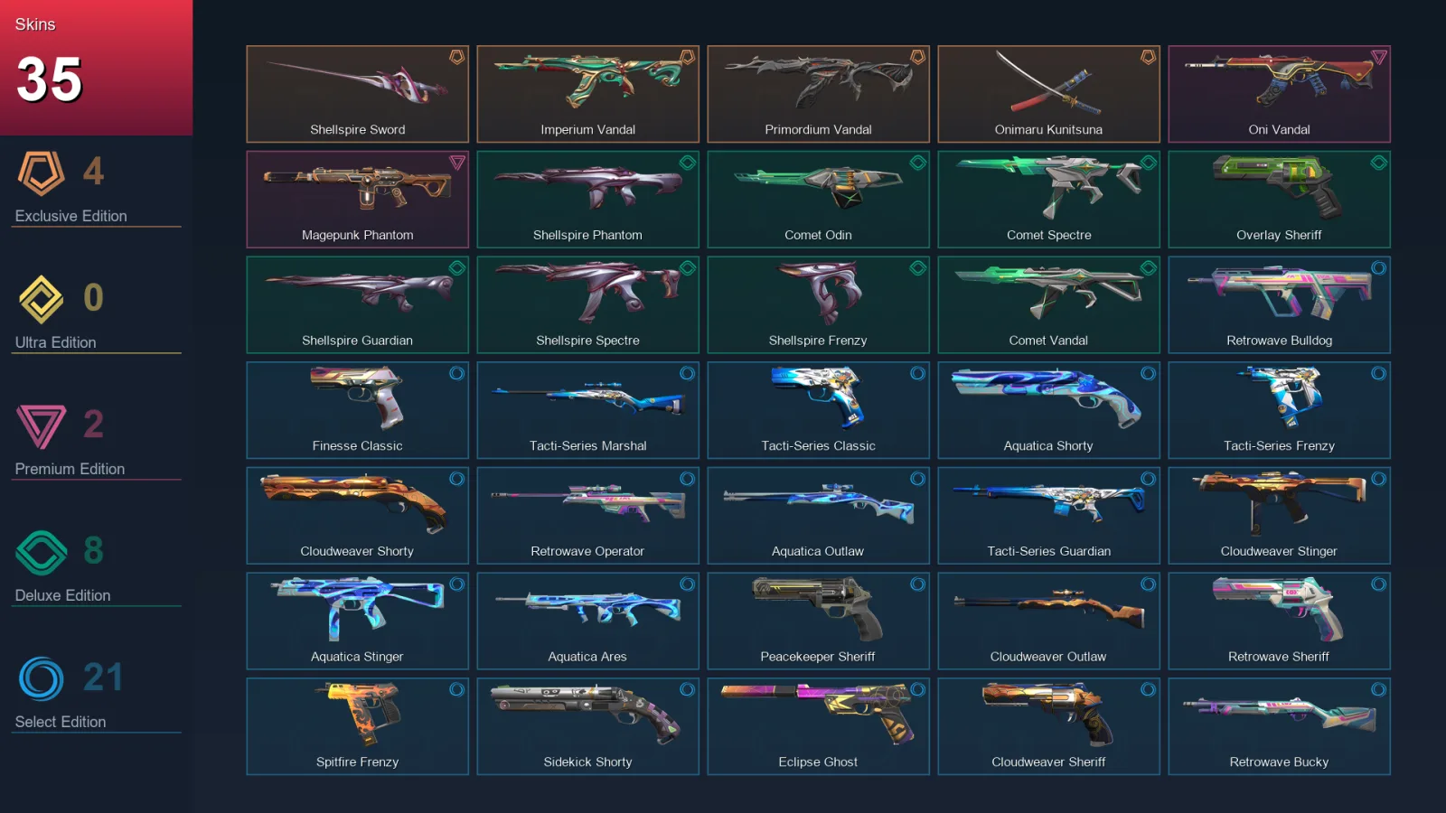 BR | Lv165 | Unranked | 35 Skin | 27 Agent | 96 Buddy
