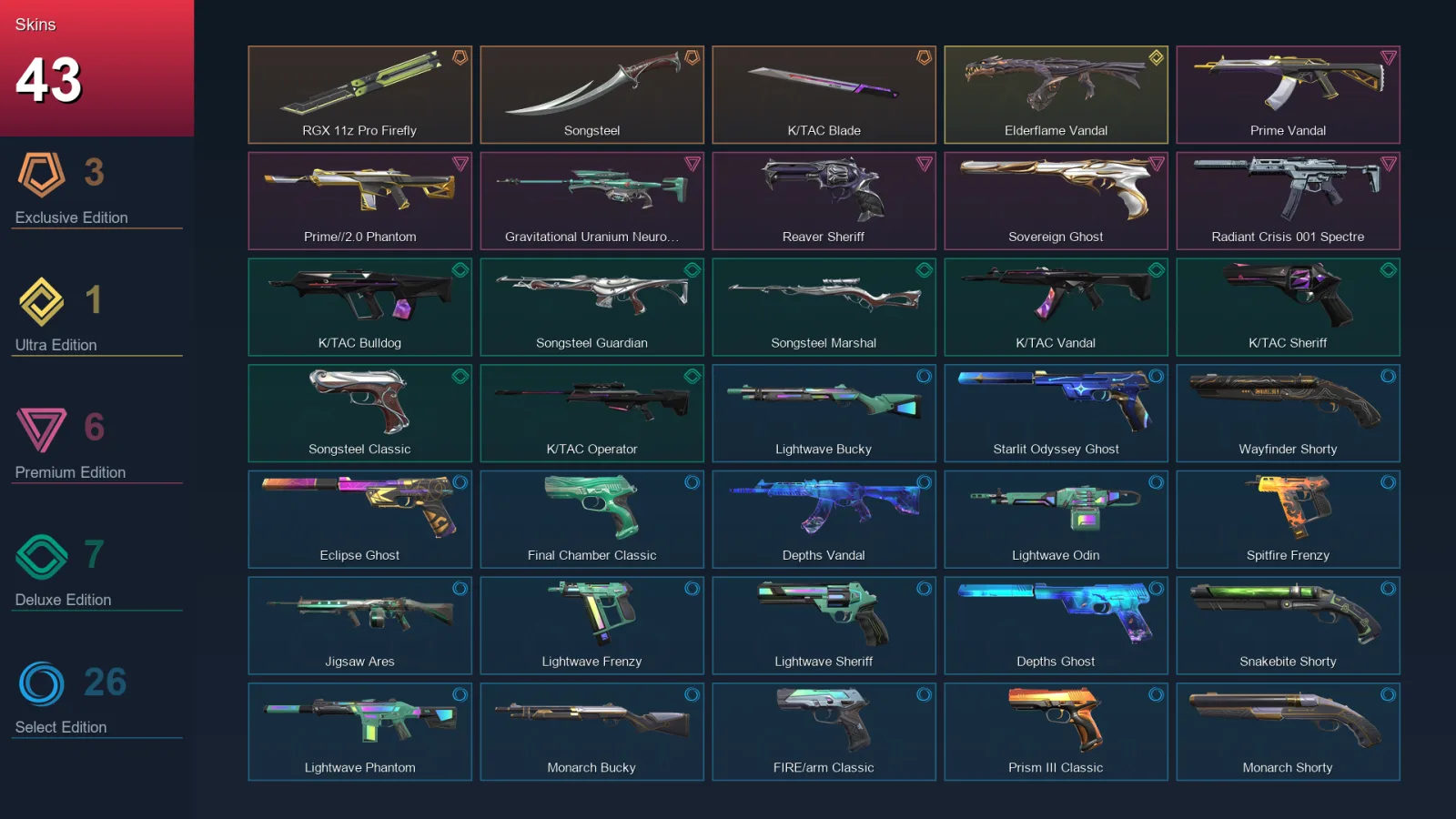 EU | Lv151 | Unranked | 43 Skin | 22 Agent | 78 Buddy