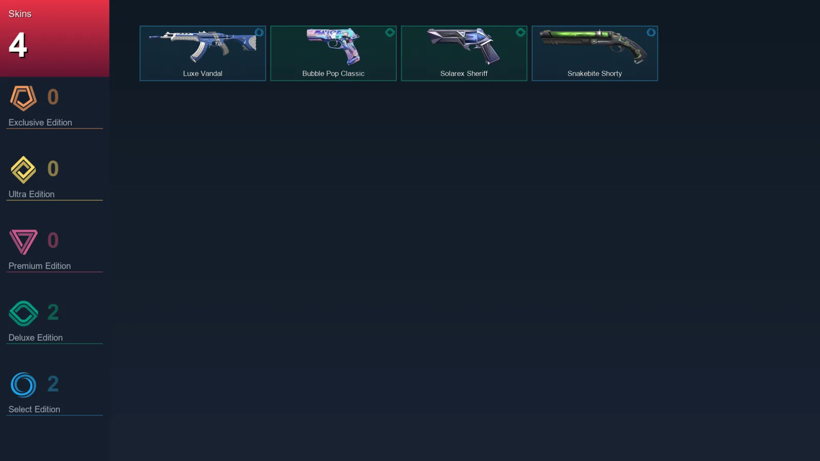AP | Lv86 | Unranked | 4 Skin | 17 Agent | 25 Buddy