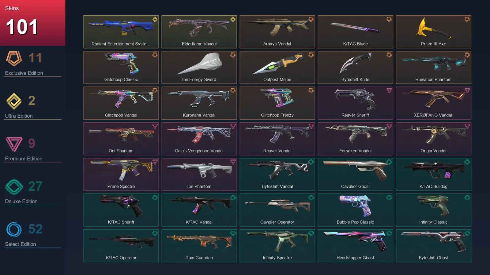 LA | Lv218 | Unranked | 101 Skin | 28 Agent | 132 Buddy