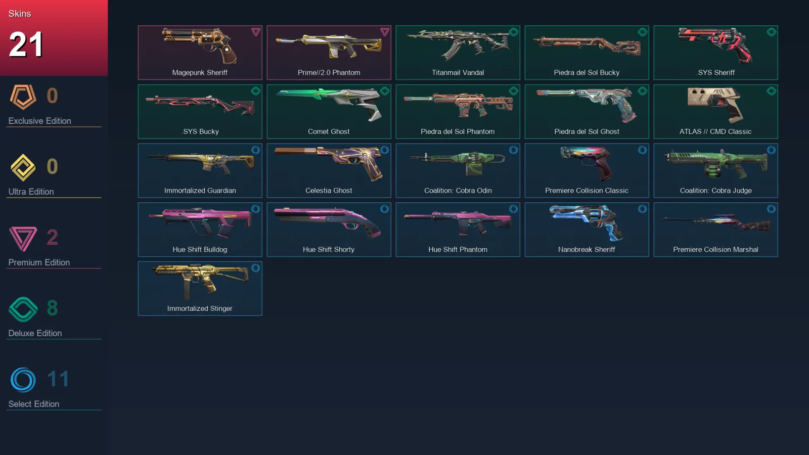 AP | Lv116 | Unranked | 21 Skin | 28 Agent | 56 Buddy