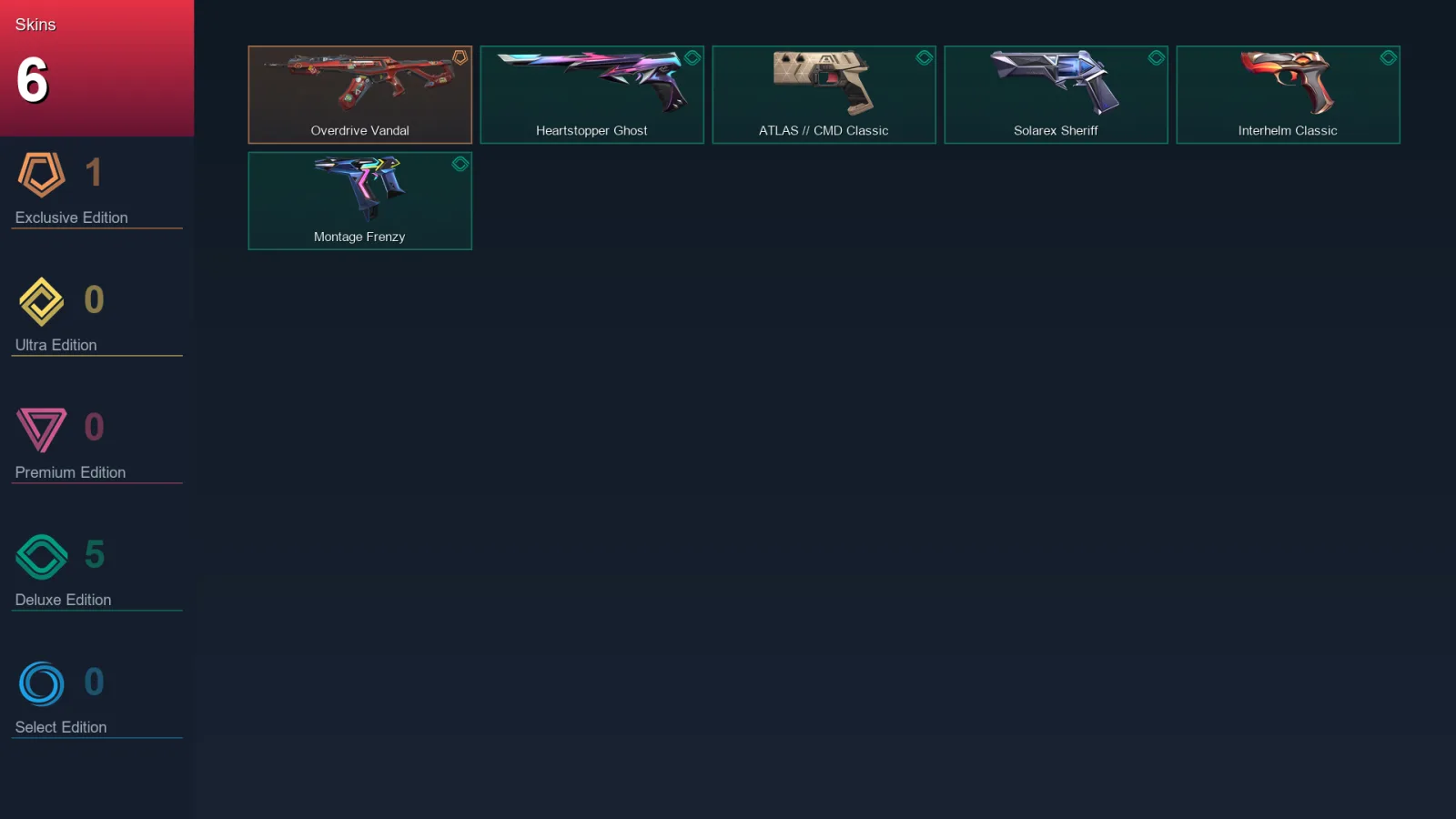 AP | Lv167 | Unranked | 6 Skin | 28 Agent | 41 Buddy