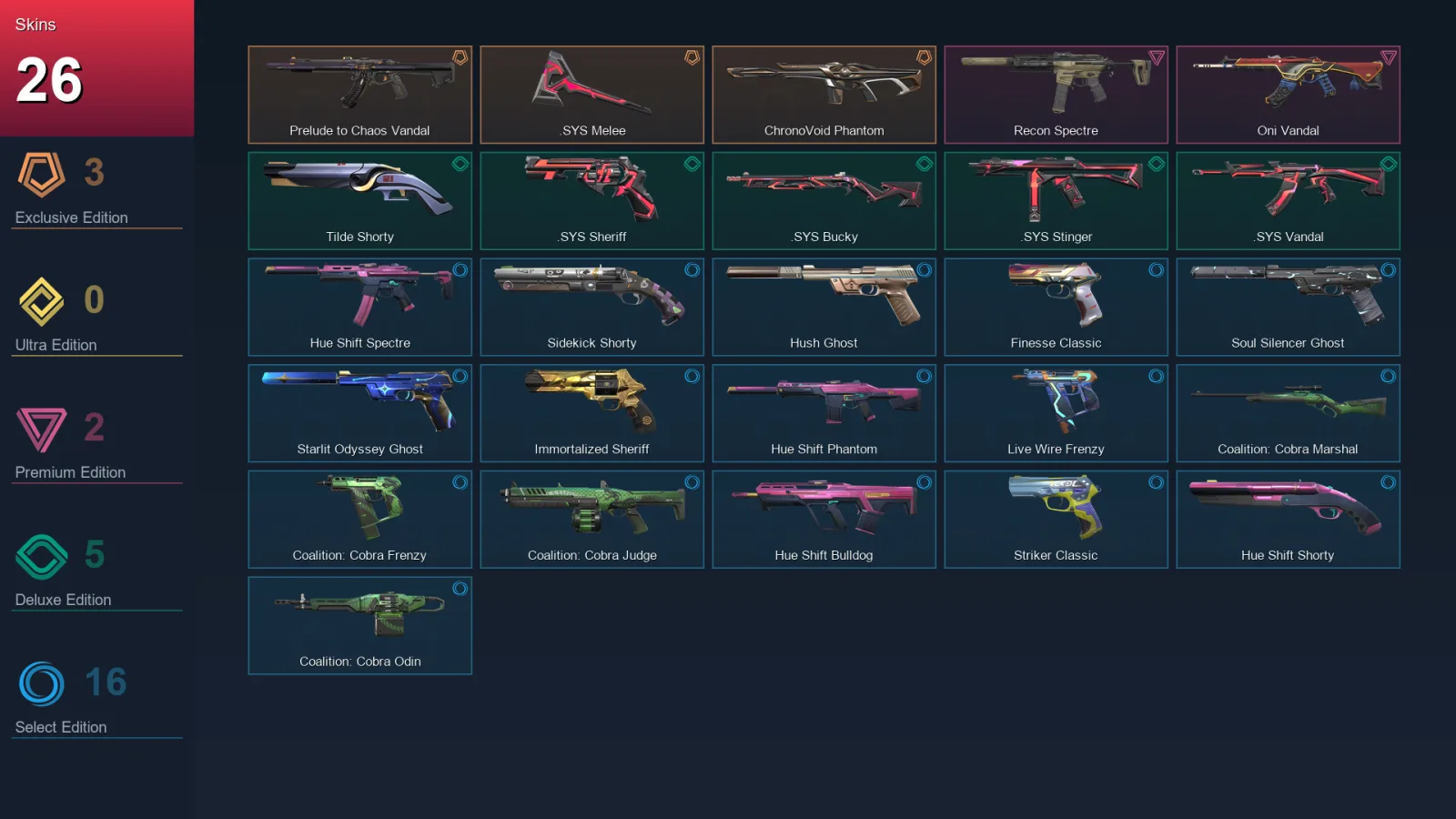 EU | Lv165 | Unranked | 26 Skin | 21 Agent | 68 Buddy — Valorant account