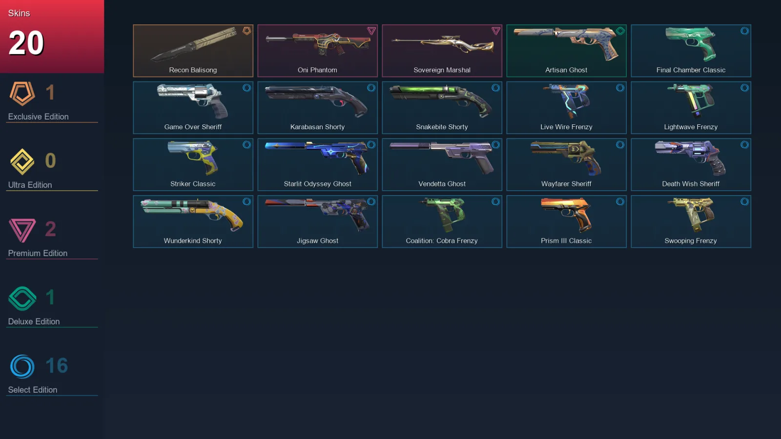 EU | Lv252 | Unranked | 20 Skin | 25 Agent | 81 Buddy — Valorant account