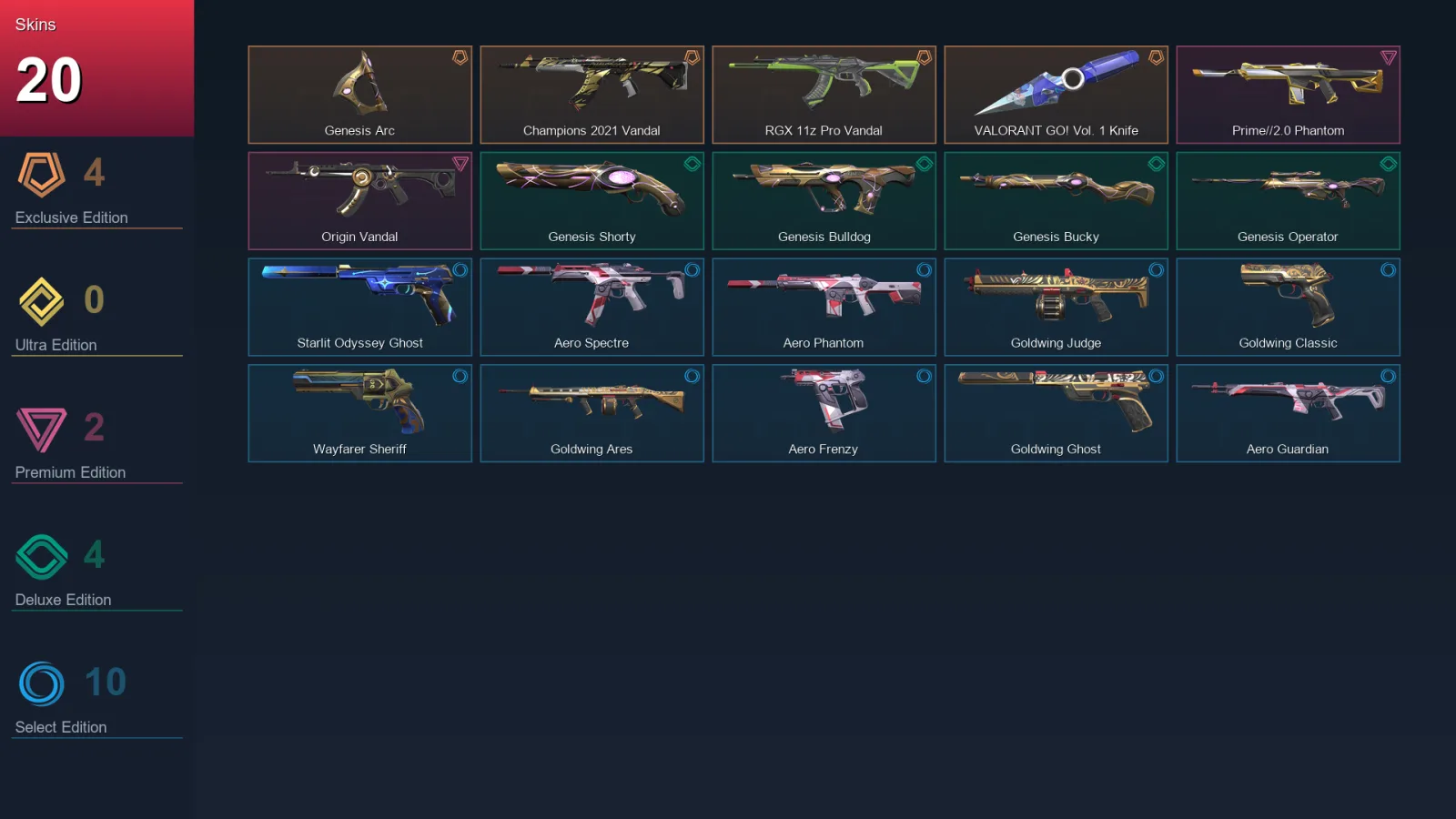 AP | Lv113 | Unranked | 20 Skin | 24 Agent | 49 Buddy