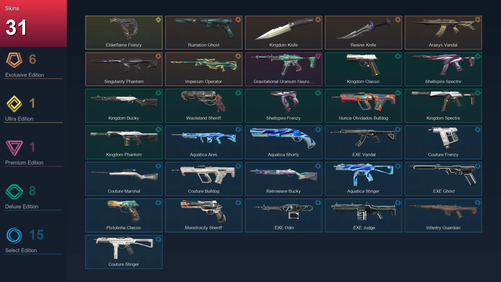 EU | Lv56 | Unranked | 31 Skin | 20 Agent | 33 Buddy — Valorant account